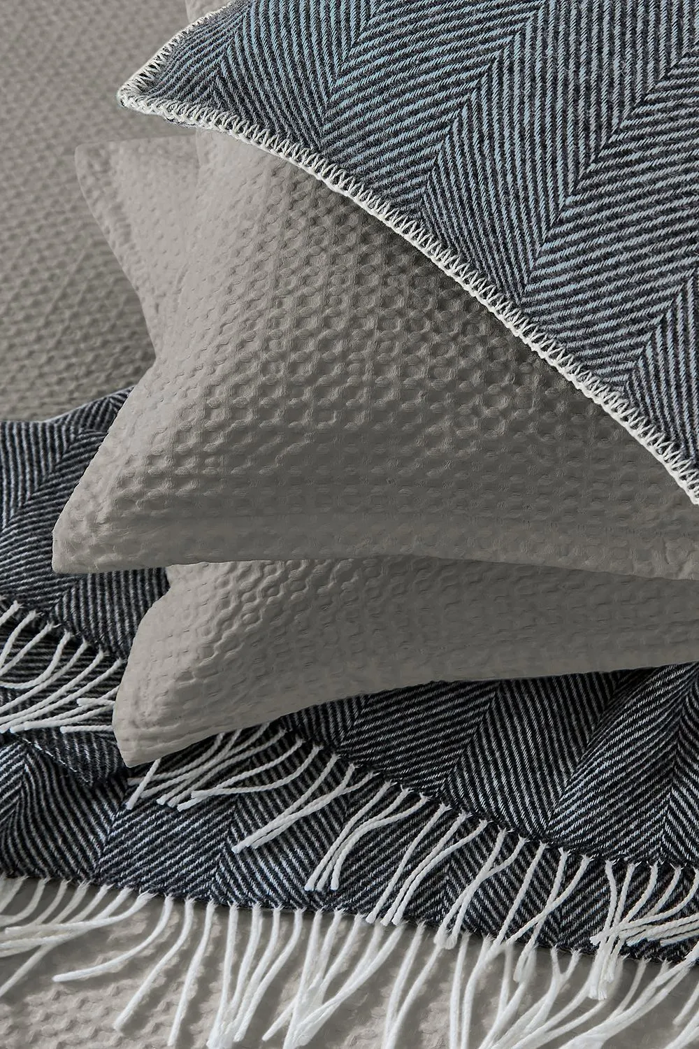 Murmur 'Ennis' Wool Cushion in Navy 2