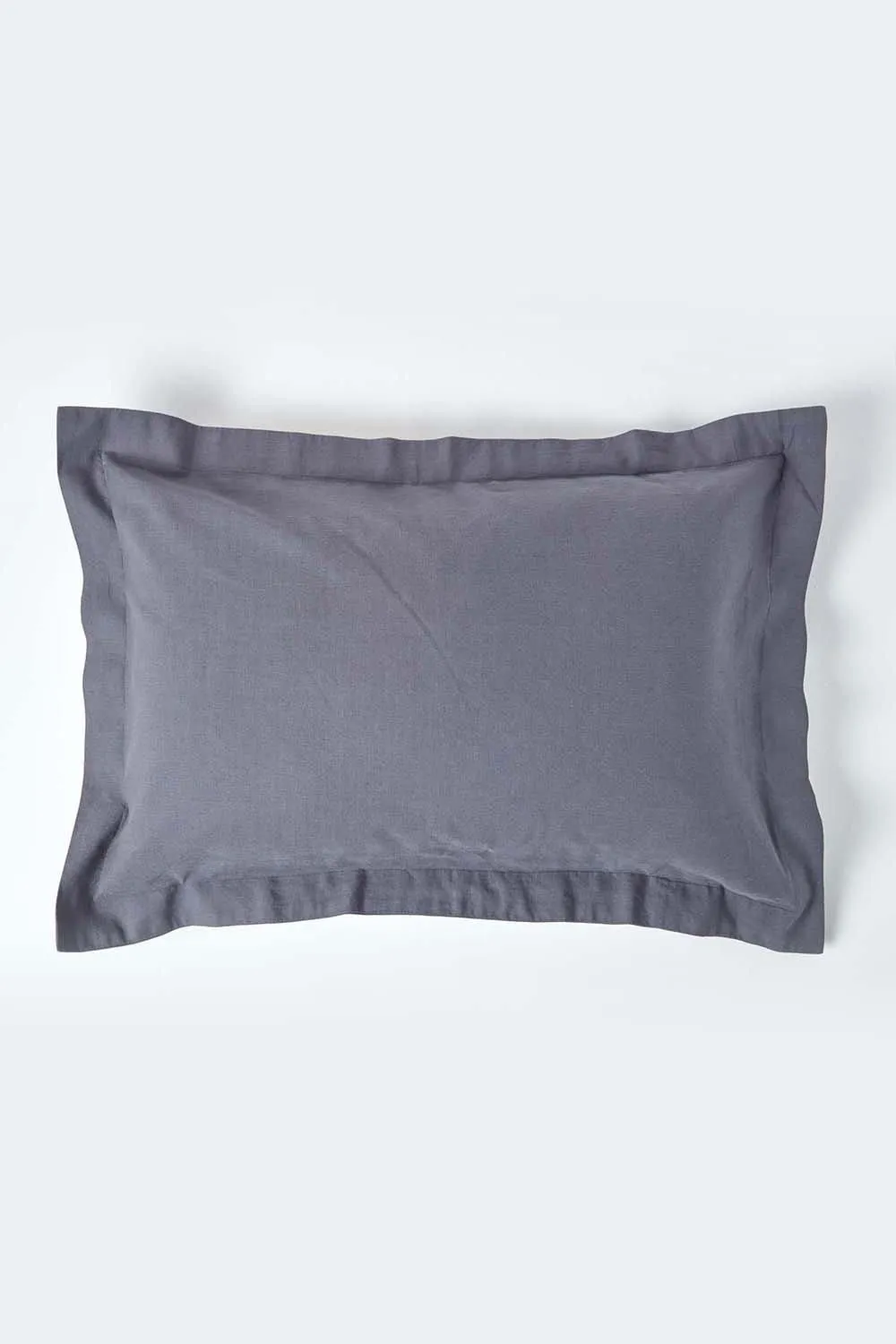 Homescapes Linen Oxford Pillowcase, King in Dark Grey 1