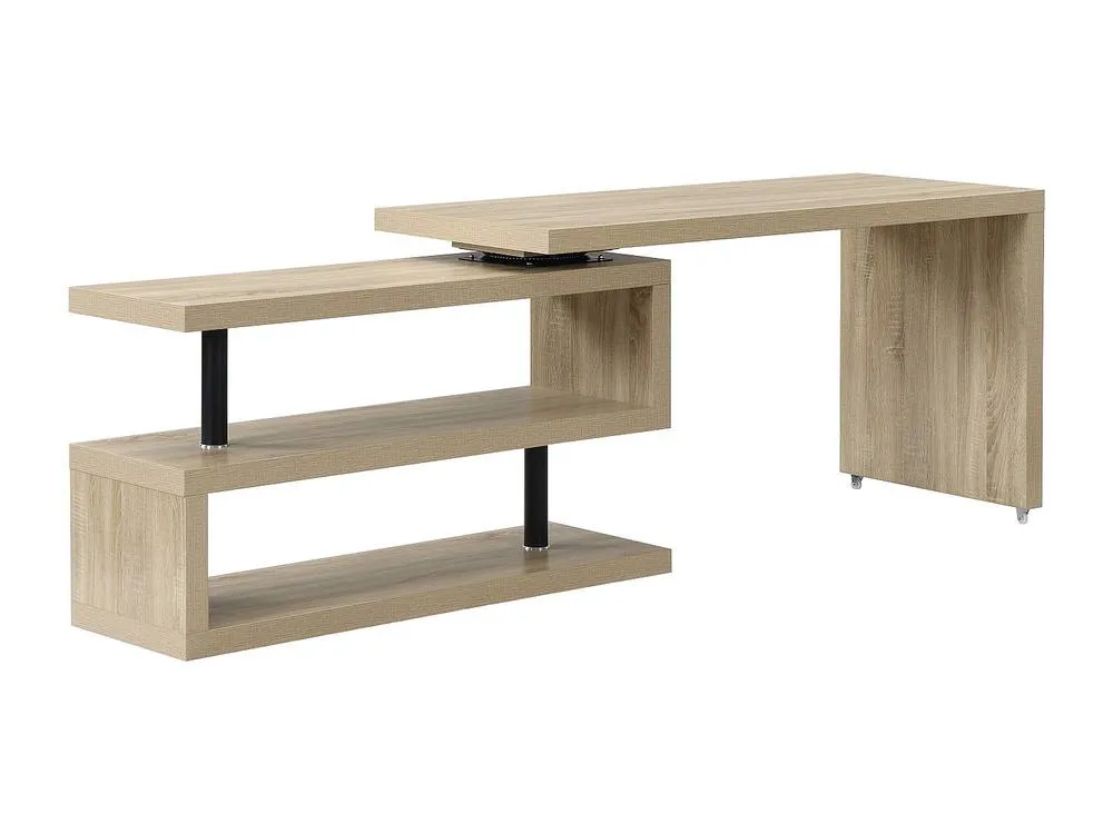 Vente-unique Extendable Desk - MDF - Colour: Oak - 360° Swivel Tray - NICEPHORE II in Light Oak 6