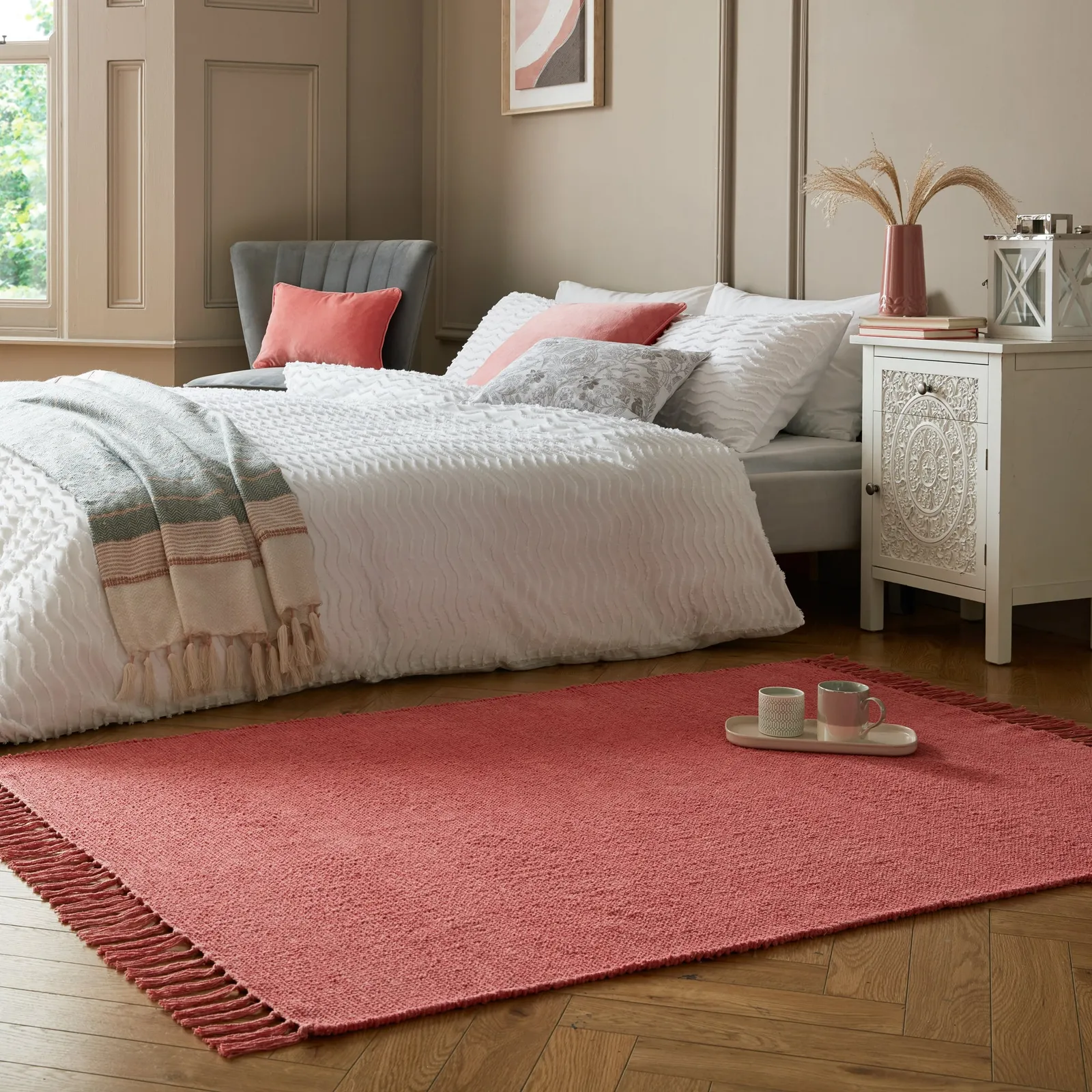 Quinn Chenille Rug Pink