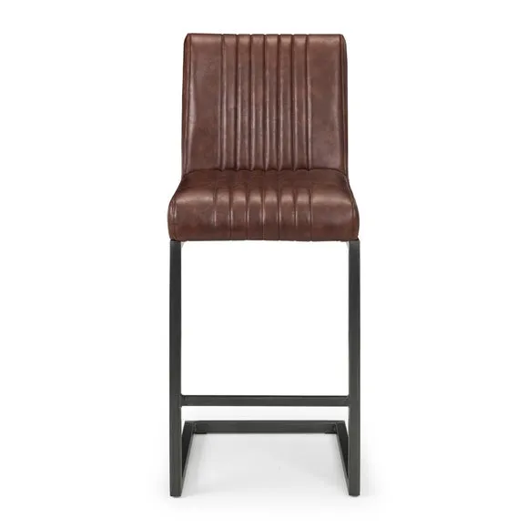 Brooklyn Set of 2 Bar Stools, Faux Leather 4