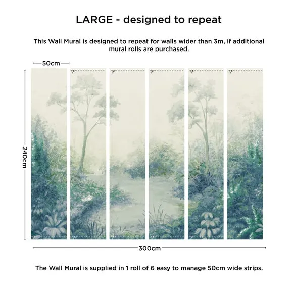 Cranberry and Laine Tranquil Floral Wall Mural 4