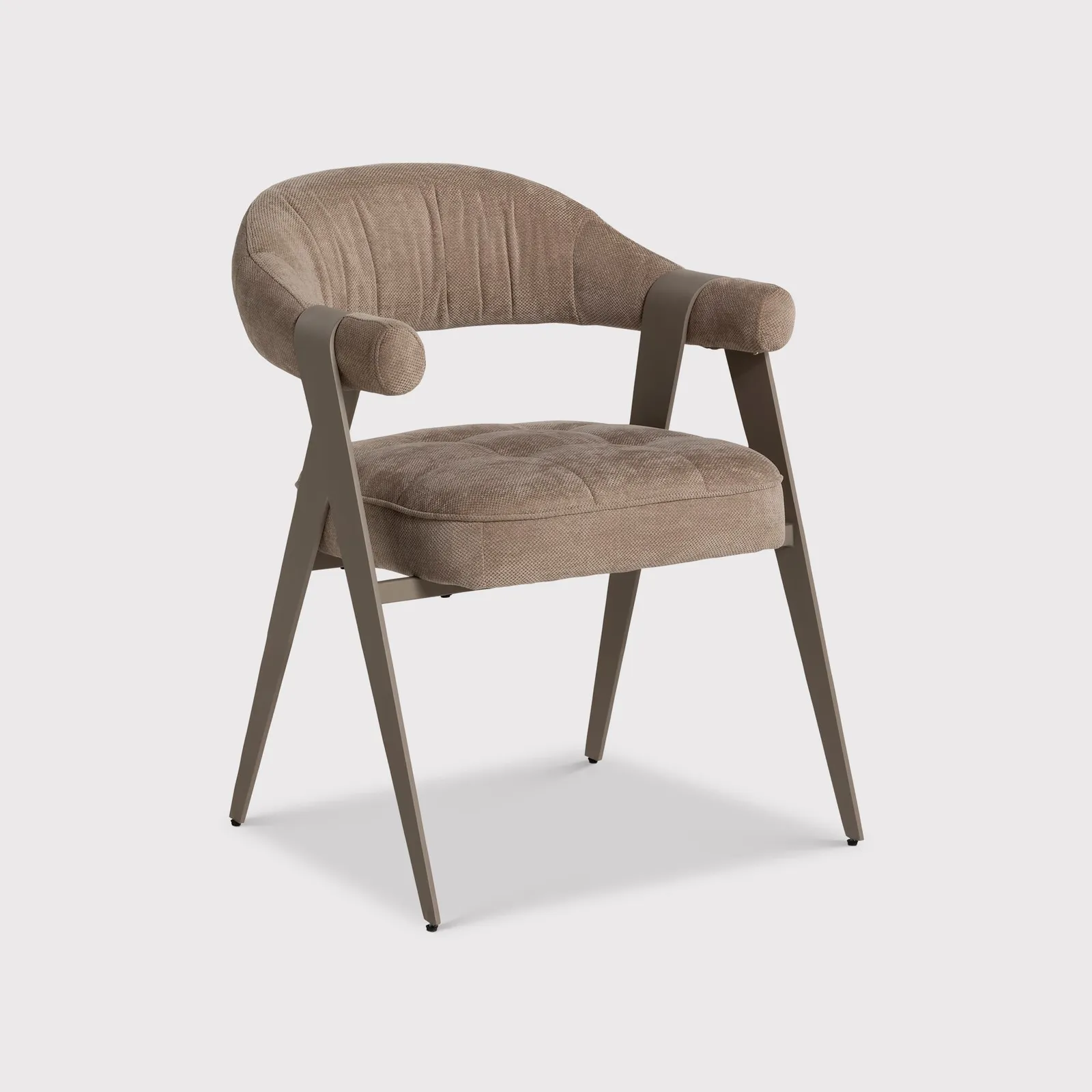Abraham Dining Chair With Arms, Neutral Fabric | Barker & Stonehouse 3