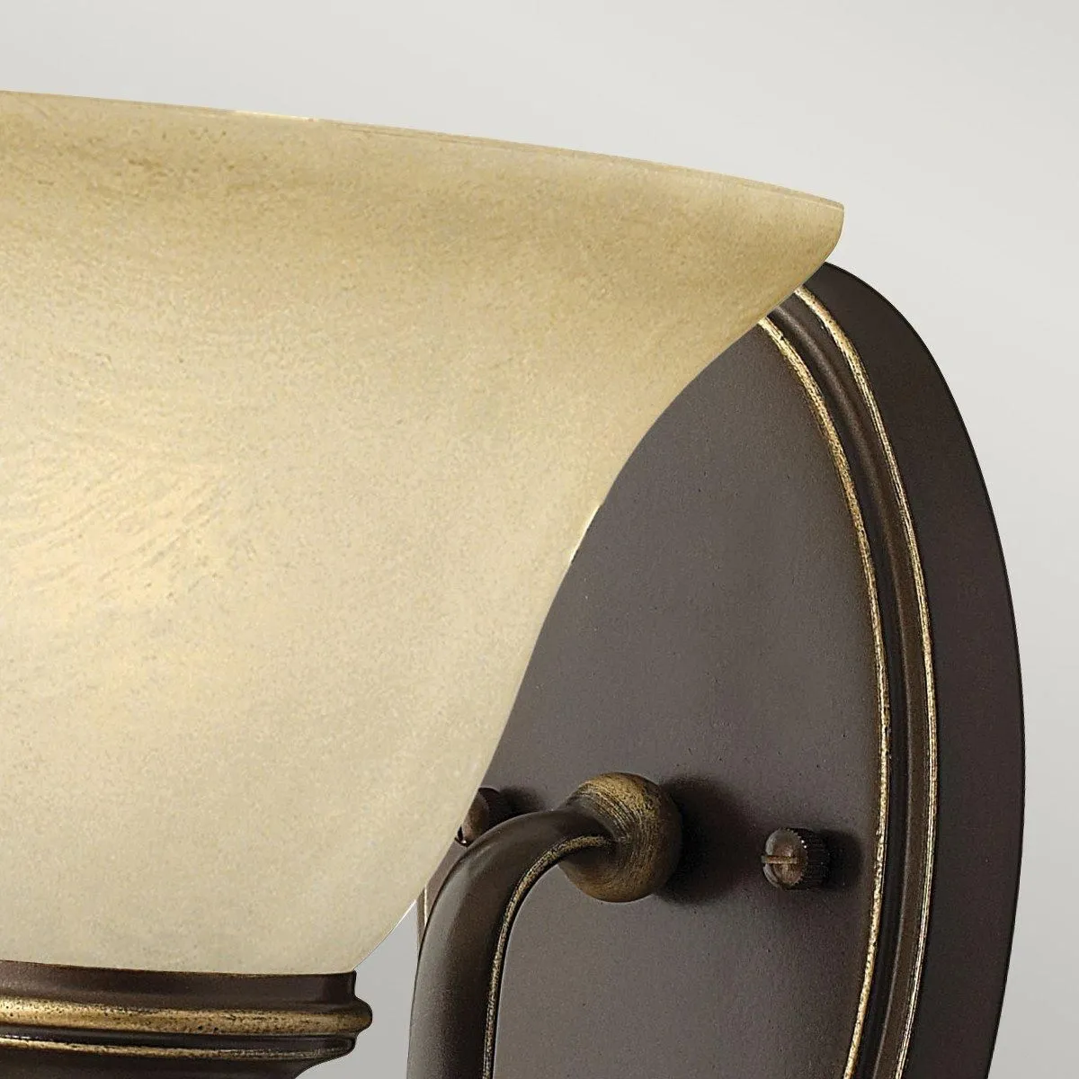 Netlighting Cello 1 Light Wall Light Antique Bronze Glass Shade E27 in Brown 2