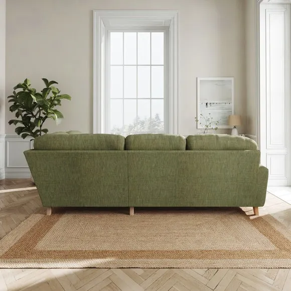 Martha Slub Faux Linen Full Corner Sofa 3