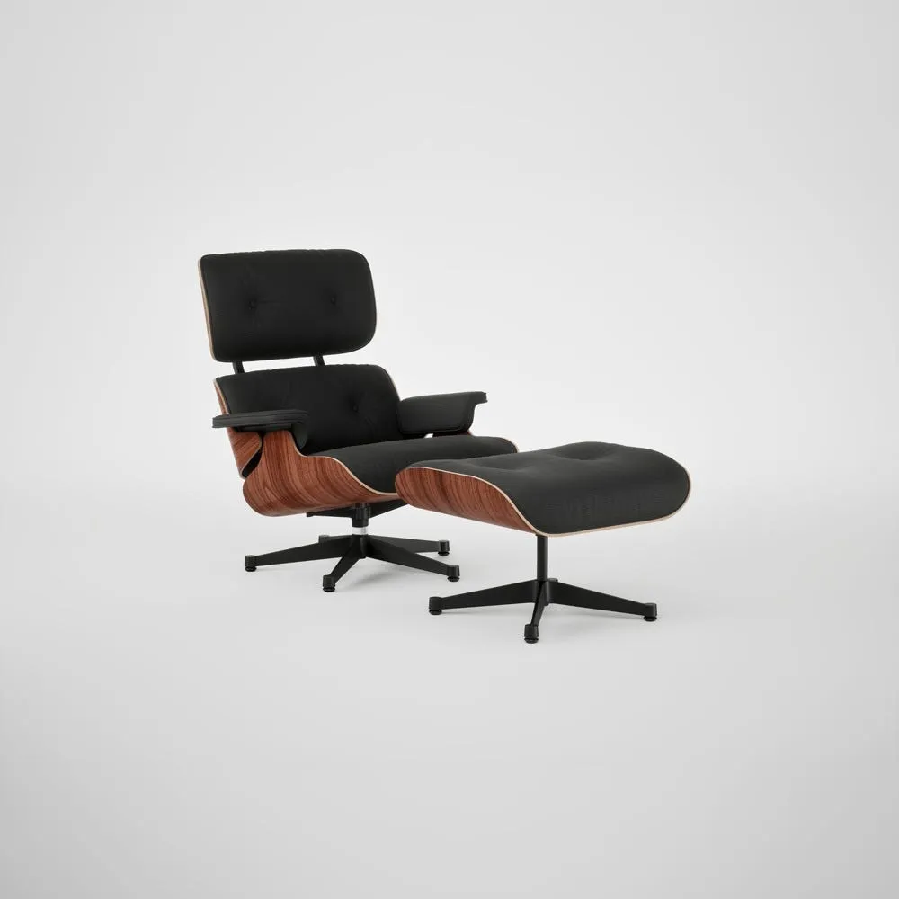 Vitra Eames Lounge Chair & Ottoman Santos Palisander Contemporary L50 67 Asphalt Polished Black Base 05 1