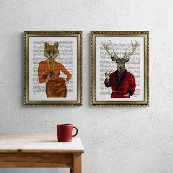 Mr and Mrs I by Fab Funky Set of 2 Framed Prints