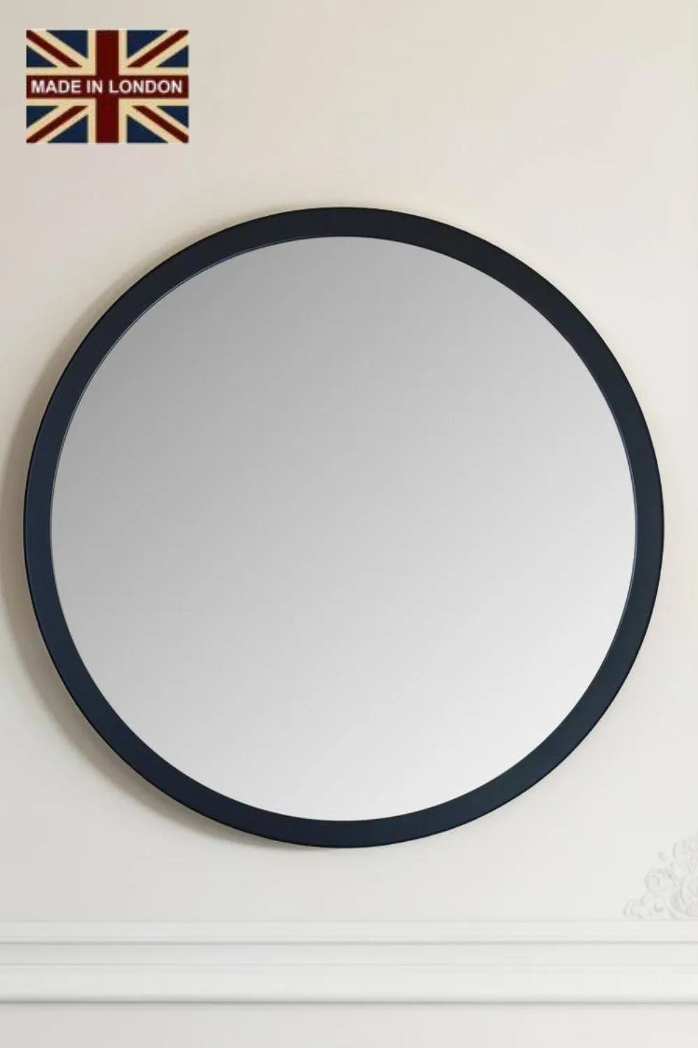 Yearn Mirrors Yearn Round Wall Mirror Black 90cm