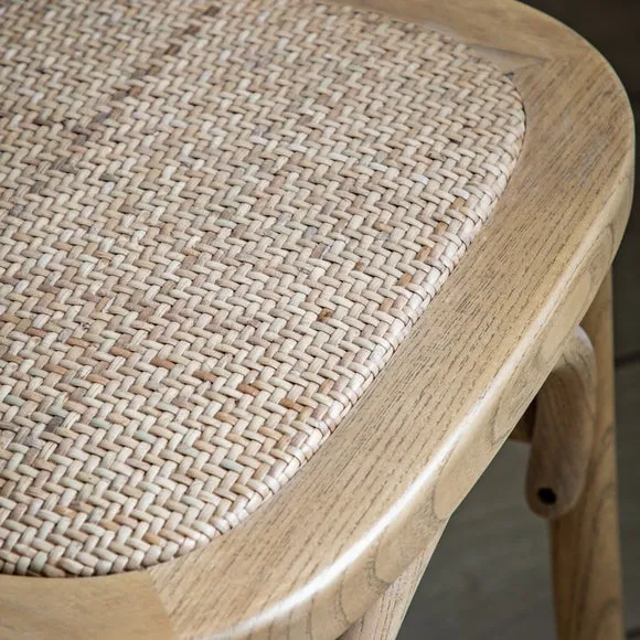 Cannock Set of 2 Dining Chairs, Oak & Rattan 2