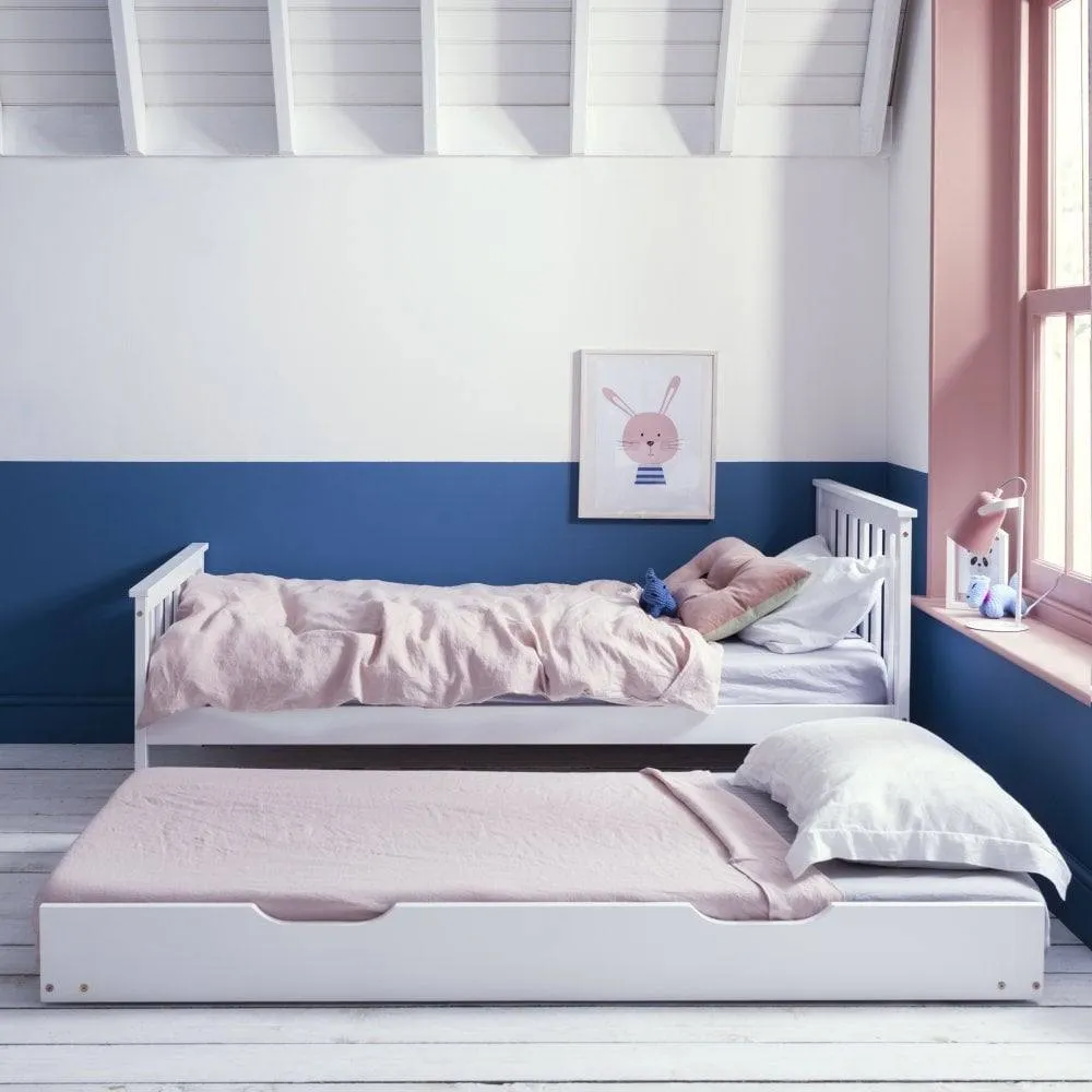 Nöa and Nani Dorset Single Bed with Pull Out Spacesaver Trundle in White 2