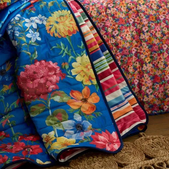Sophie Robinson Darling Floral Reversible Stripe Bedspread 3