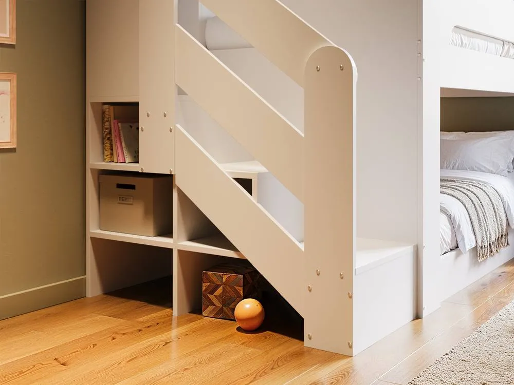 Flair Zeno Staircase Low Bunk with Storage in White 3