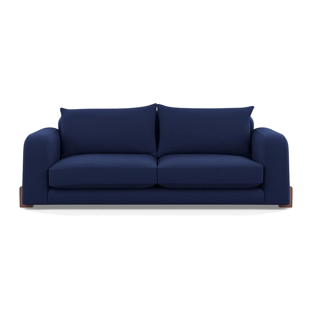 Heal's Nuvola 4 Seater Sofa Melton Wool New Navy Walnut Stained Feet 1