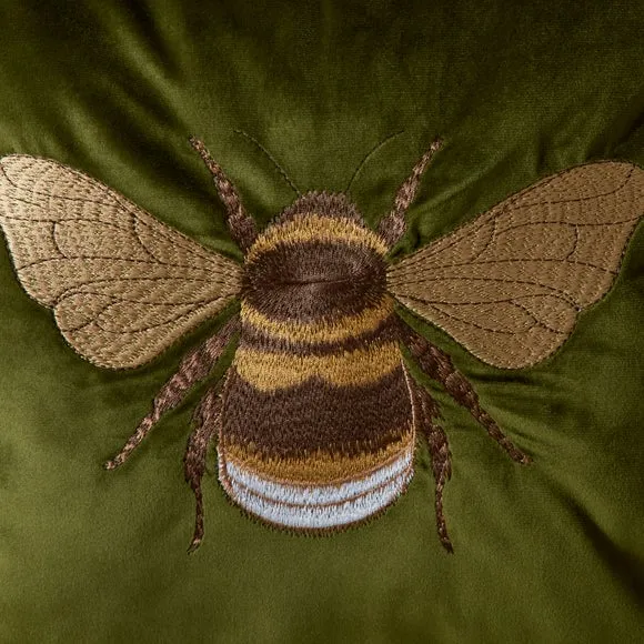 Embroidered Bee Square Cushion 2