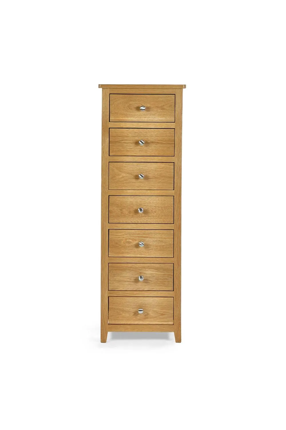 Julian Bowen Mallory 7 Drawer Slim Chest in Light Oak 5