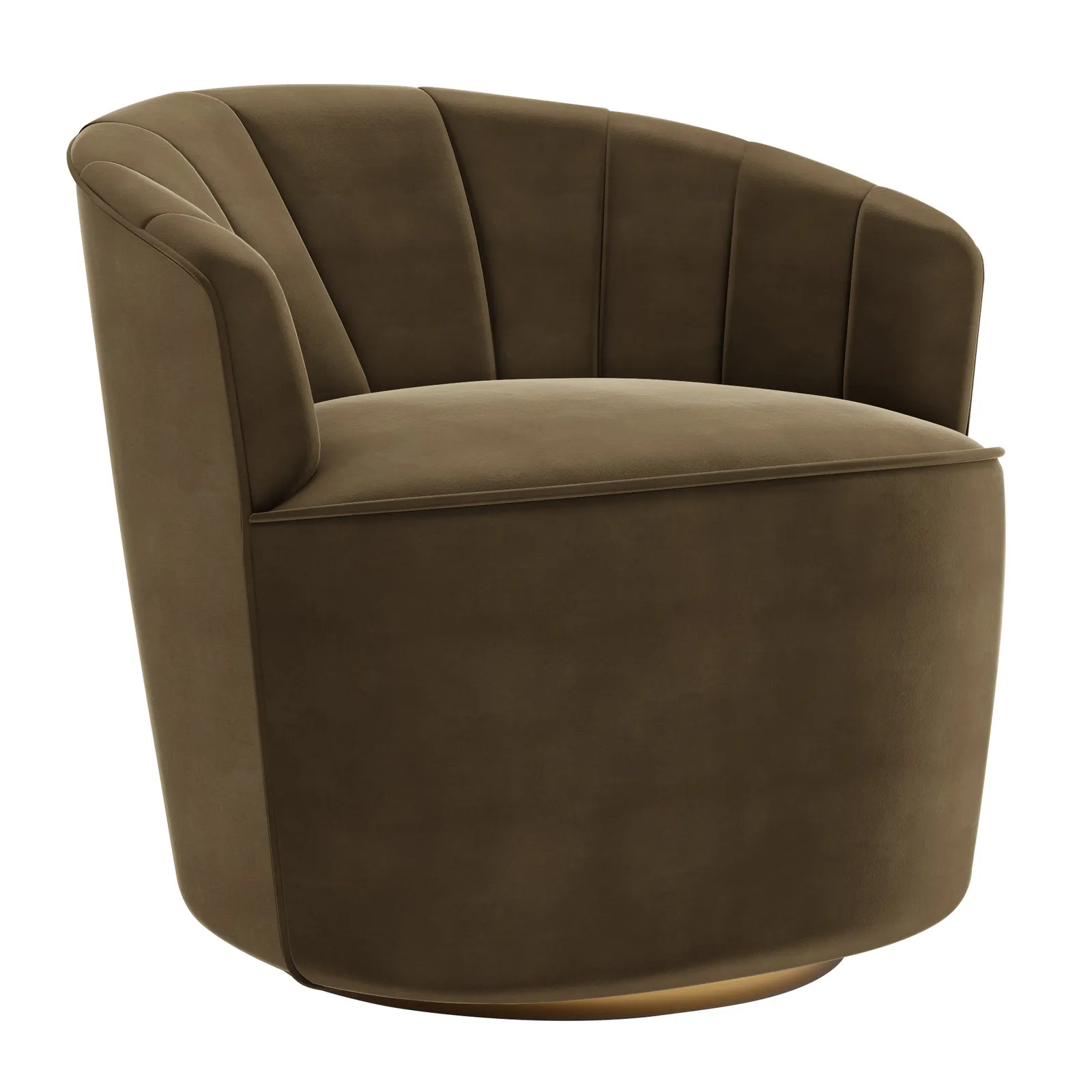 Matilda Velvet Swivel Chair Brown