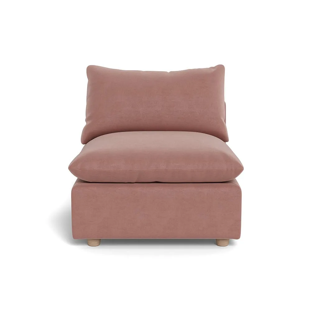 Heal's Astrid Single Unit Smart Luxe Velvet Dusky Pink Natural Beech Feet