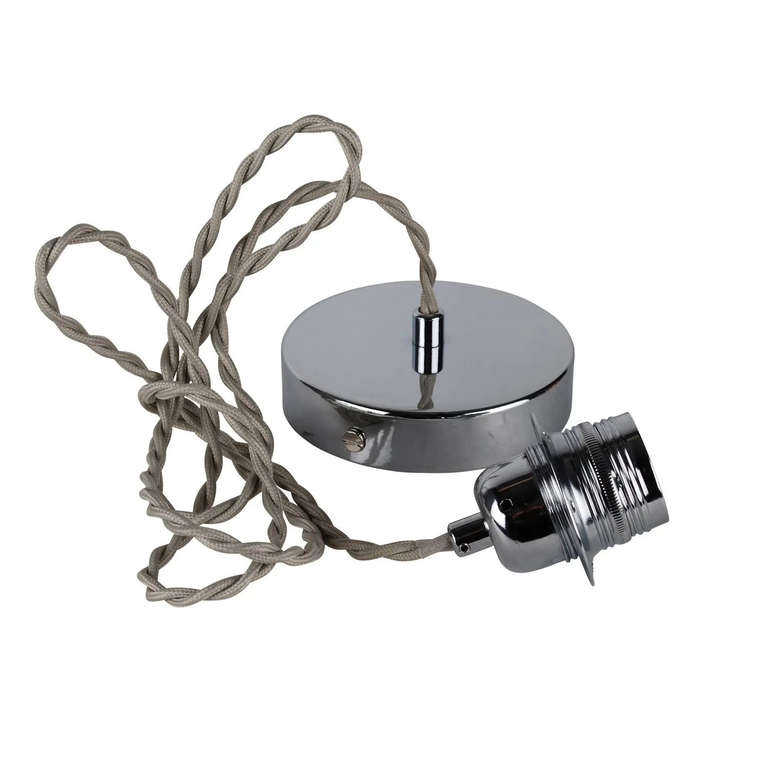 Charlie Chrome Twisted Flex Ceiling Fitting Silver