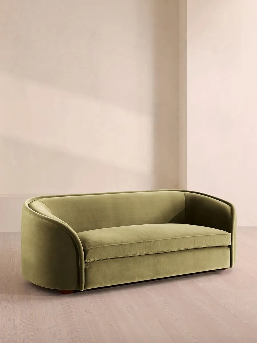 Conall Three Seater Sofa, Velvet, Lichen