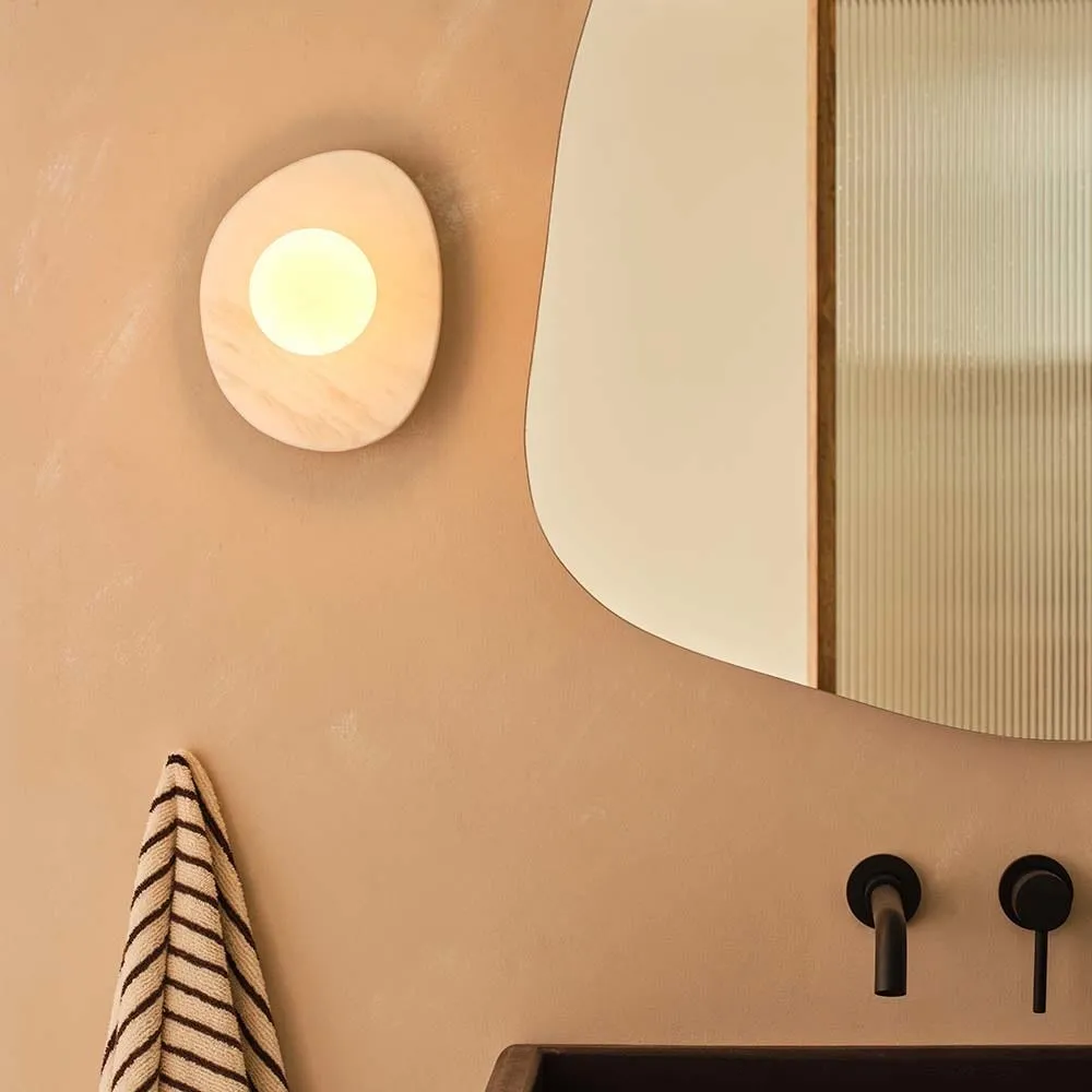 Heal's Element IP44 Wall Light Travertine Stone 4