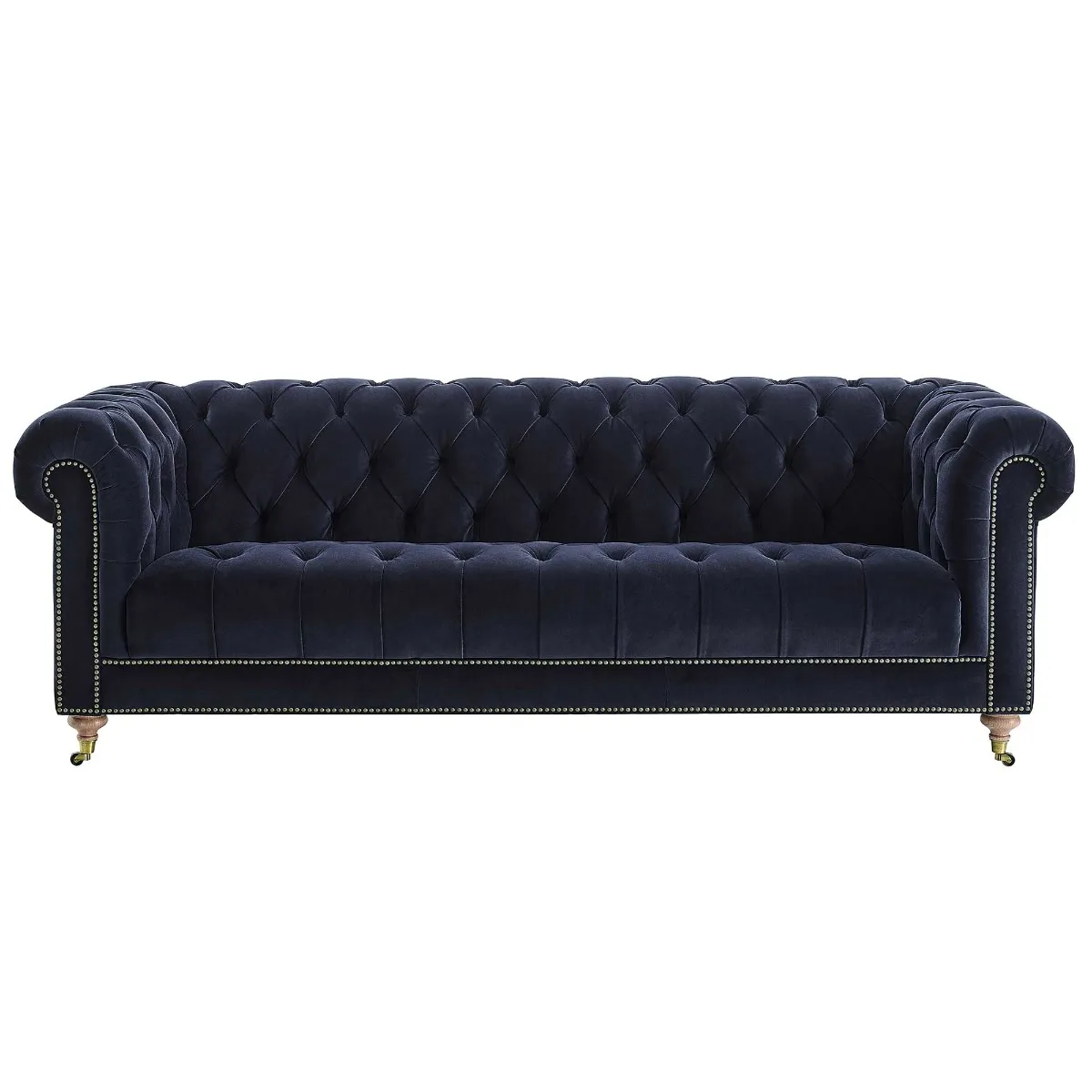 Ullswater 4 Seater Velvet Chesterfield Sofa, Navy | Barker & Stonehouse