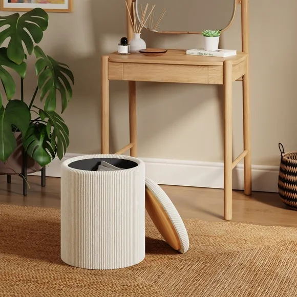 Tray Table Ribbed Storage Footstool 2
