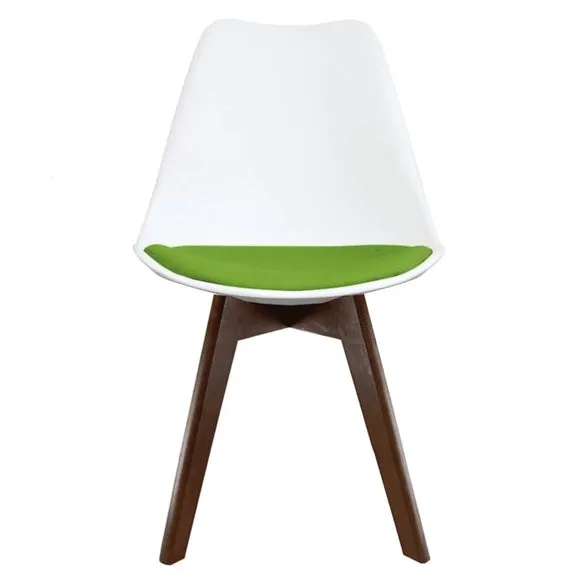 Fusion Living Soho White Plastic Dining Chair with Squared Legs 3