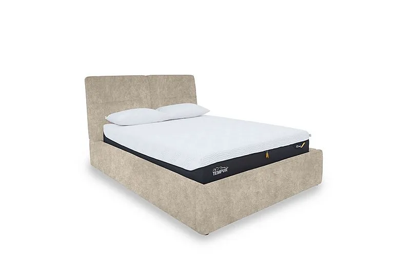 Stark Fabric Manual Ottoman Bed Frame - King Size - Cream