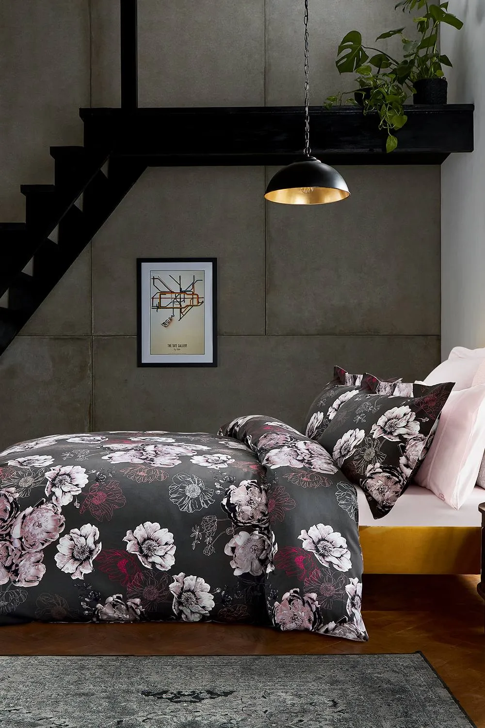 Ted Baker 'Fresh Start Charcoal' Cotton Duvet Cover Set in Charcoal