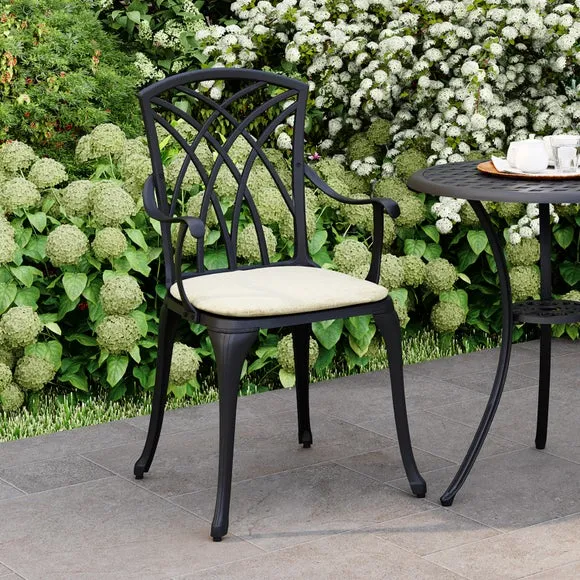 Cast Aluminium 2 Seater Black Bistro Set 2