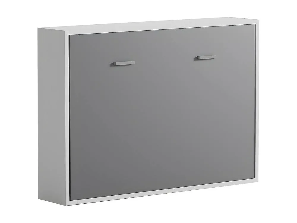Vente-unique Retractable Bed 140 X 200 Cm - Manual Horizontal Opening - White and in Grey 5