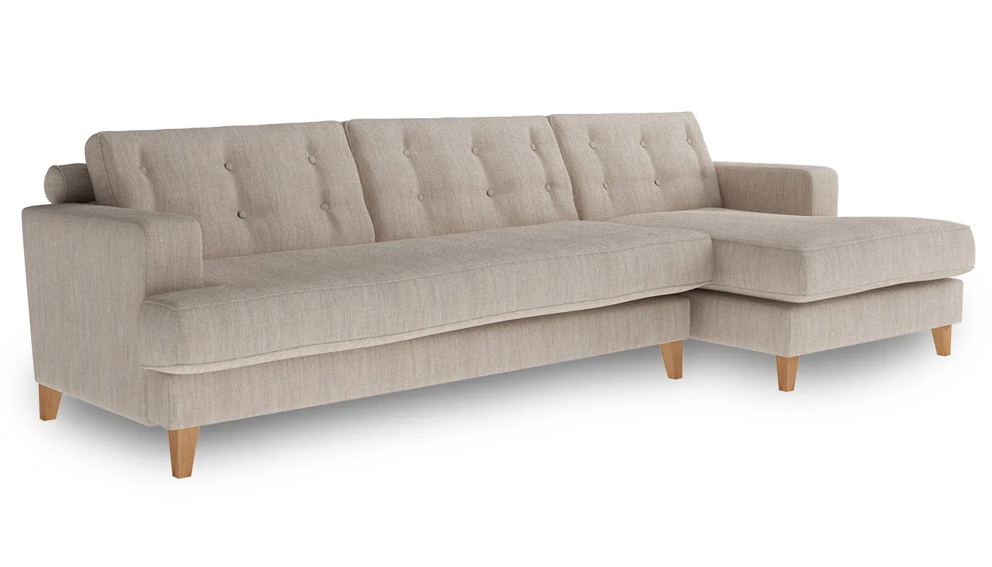 Heal's Mistral Right Hand Facing Corner Sofa Broad Weave Putty Natural Feet