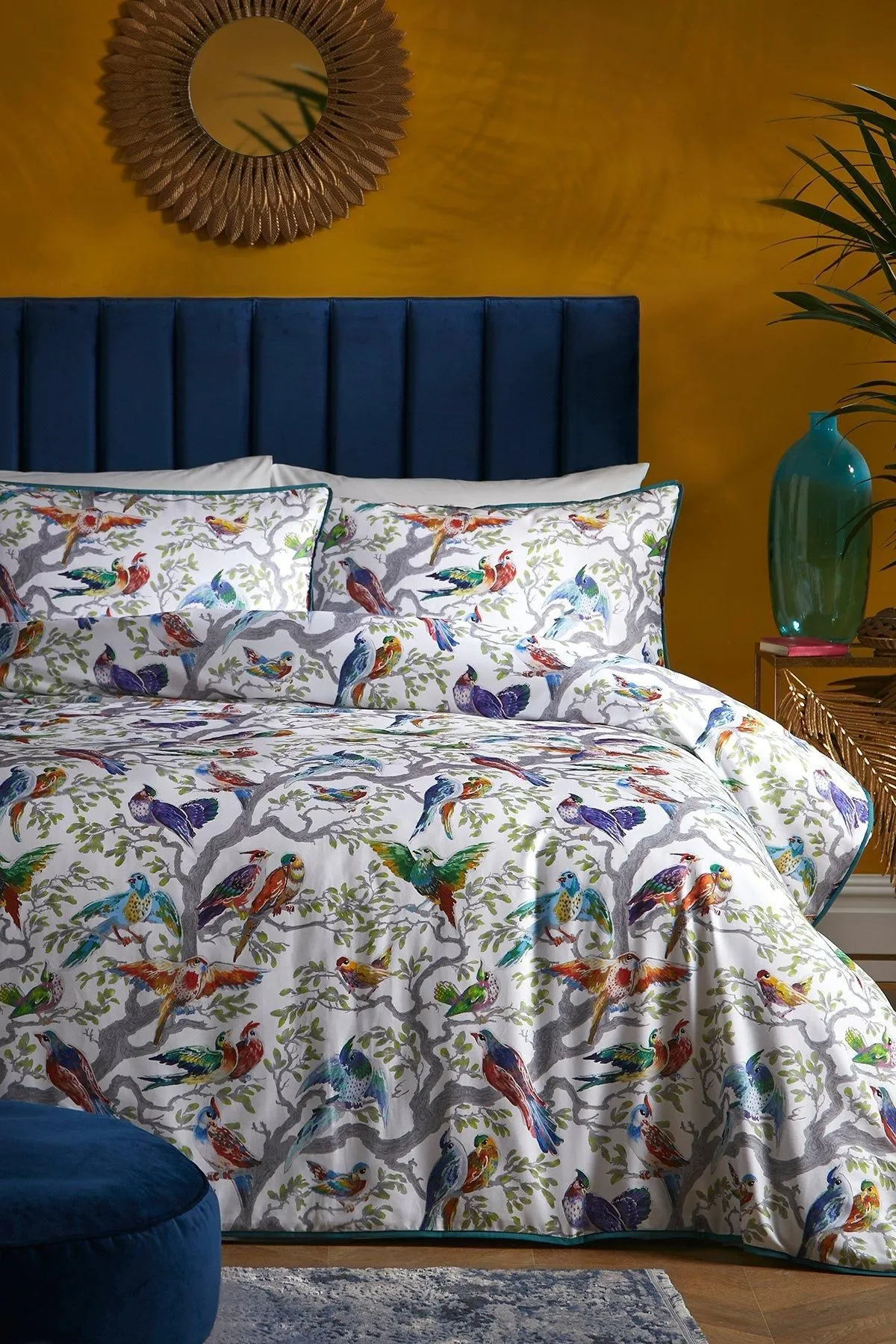 Laurence Llewelyn-Bowen 'Birdity Absurdity' 100% Cotton Sateen Duvet Cover Set