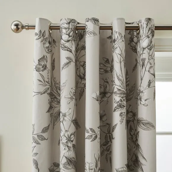 Bridget Etched Floral Blackout Eyelet Curtains 1