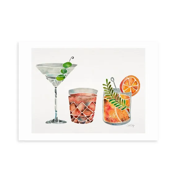East End Prints Classic Cocktails Print