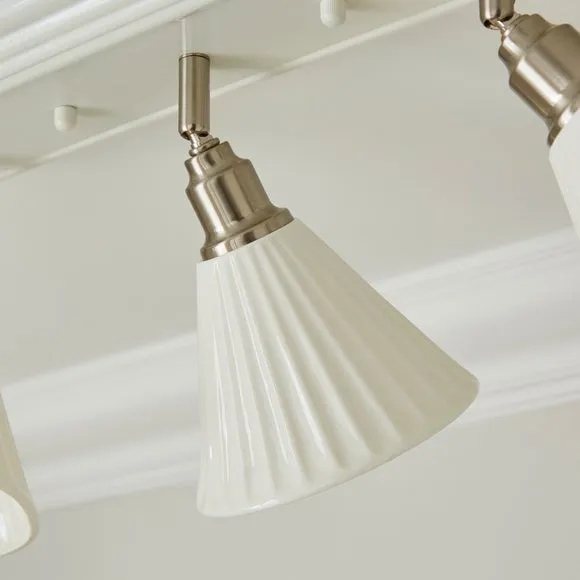 Lilbourne Ribbed Ceramic 3 Light Adjustable Flush Spotlight 4