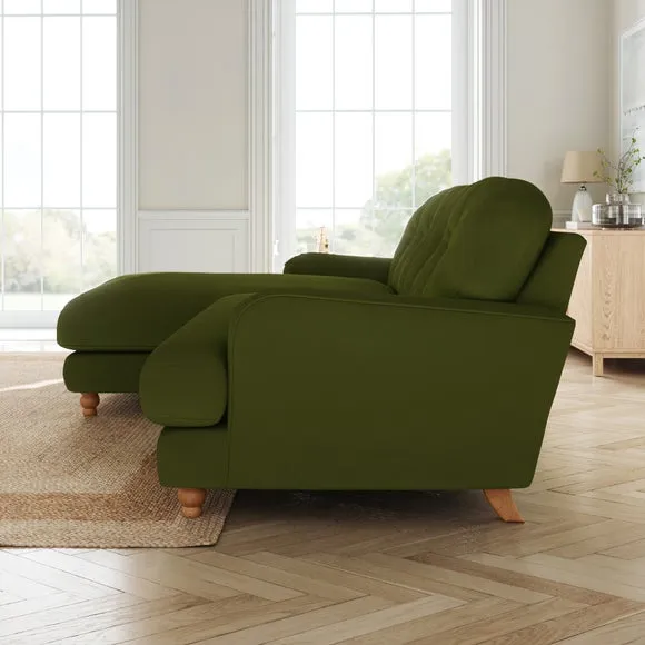 Martha Matte Plush Velvet Corner Chaise Sofa 2
