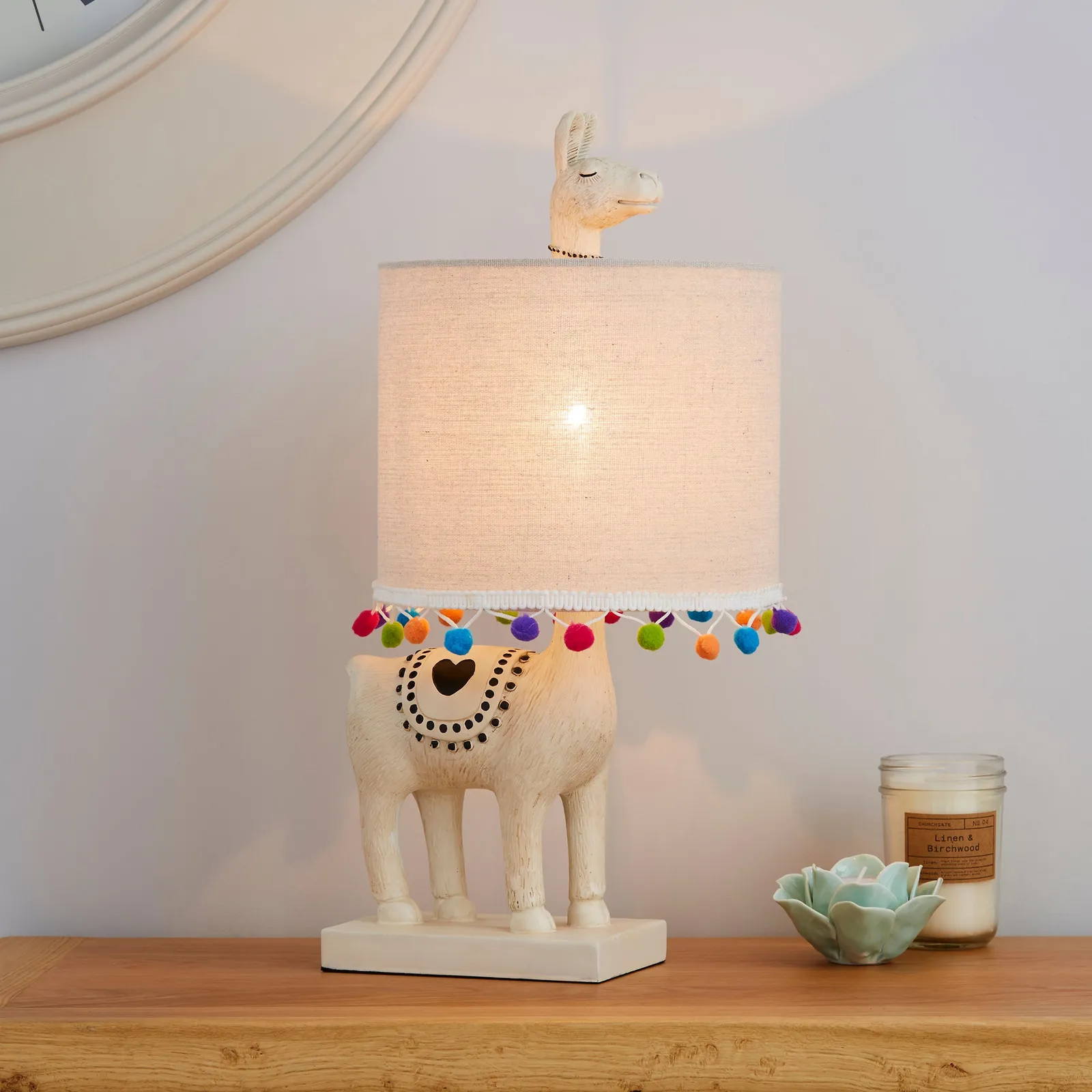 Lulu Resin Llama White Table Lamp White