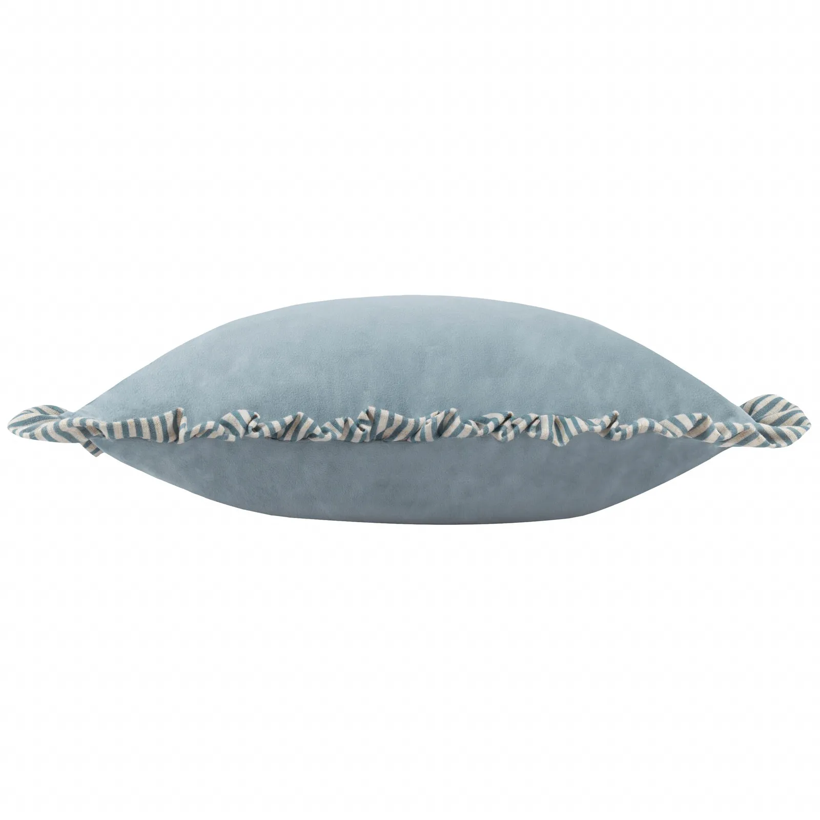Wylder Solene Ruffle Matte Velvet Cushion in Blue 3