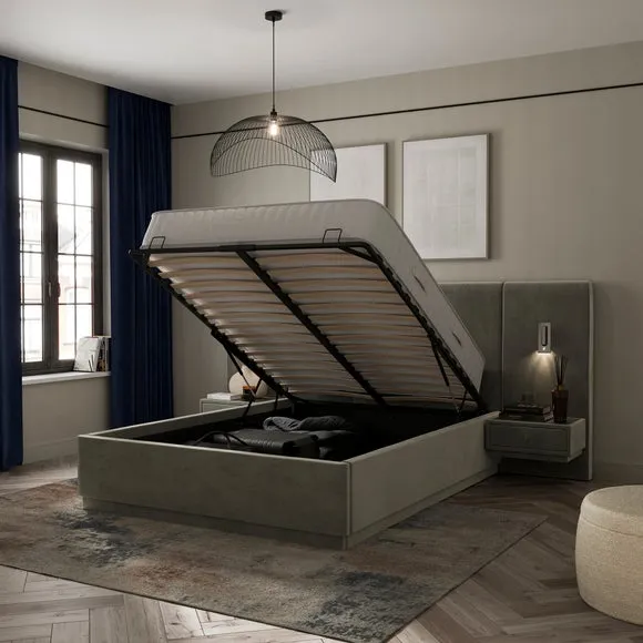 Oversized Ottoman Hotel Bed Frame, Velvet 2