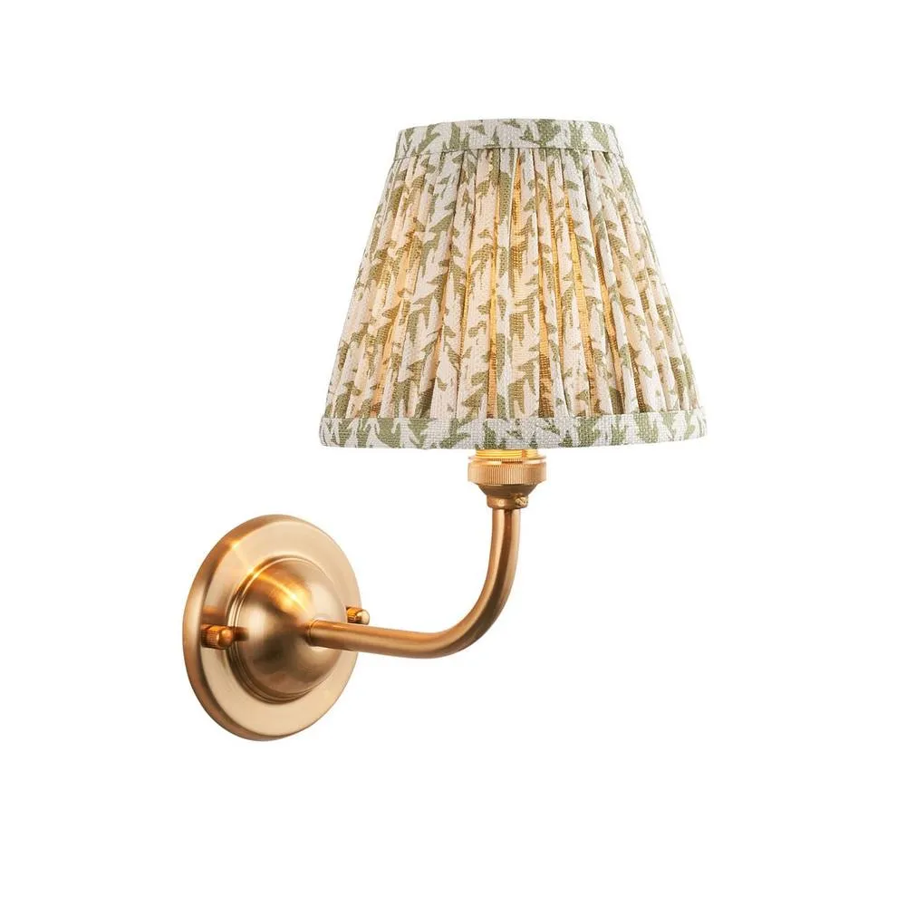 Netlighting Dome Arc Wall Light Herb Garden Green Fabric Leaf Shade 16cm B22