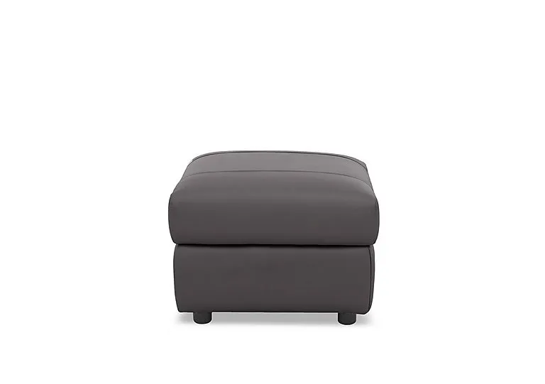 Raven Leather Footstool