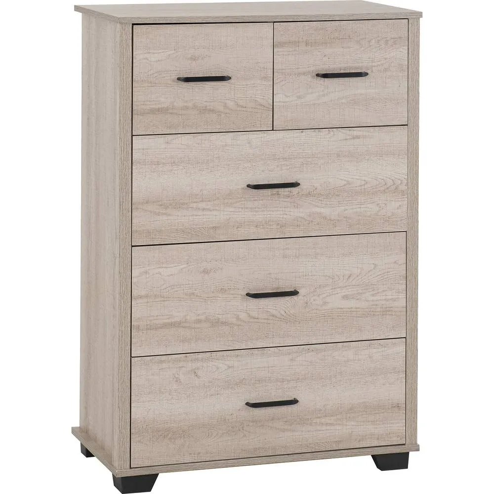 Seconique Oliver 3+2 Drawer Chest - LIGHT OAK EFFECT 3