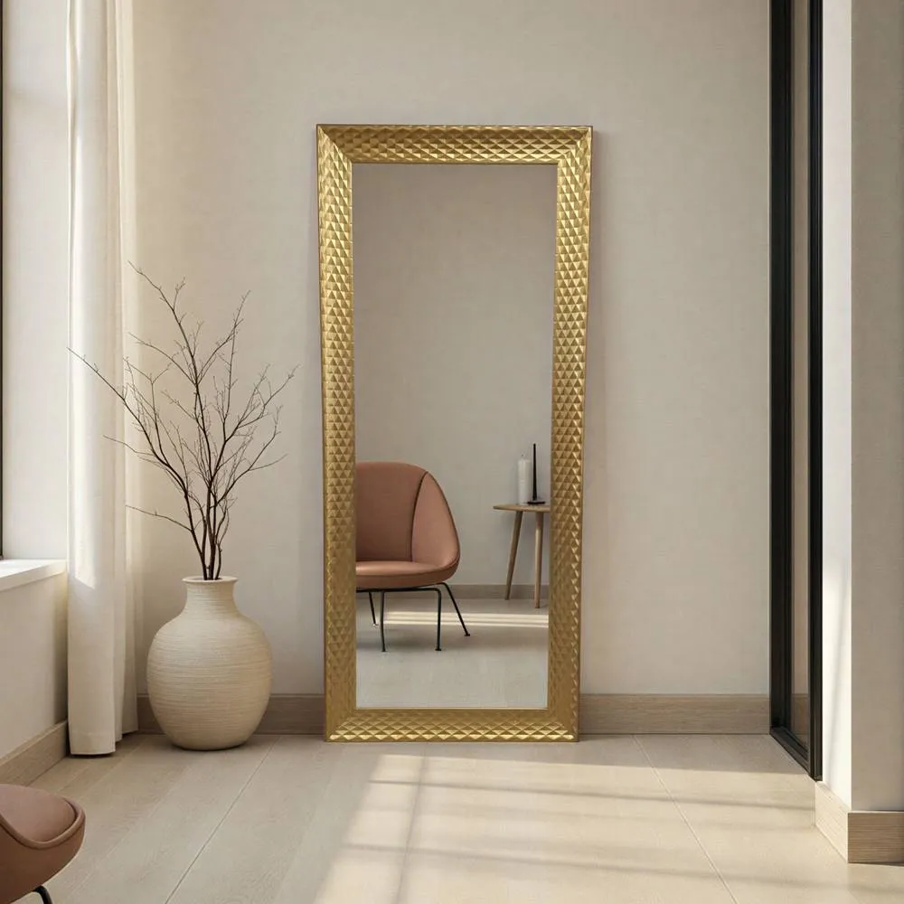 Yearn Mirrors Diamont Full Length Framed Gold Bevelled Mirror 2