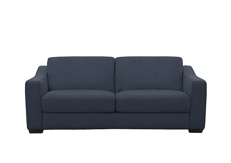 Optimus 3 Seater Leather Sofa - BV Ocean Blue