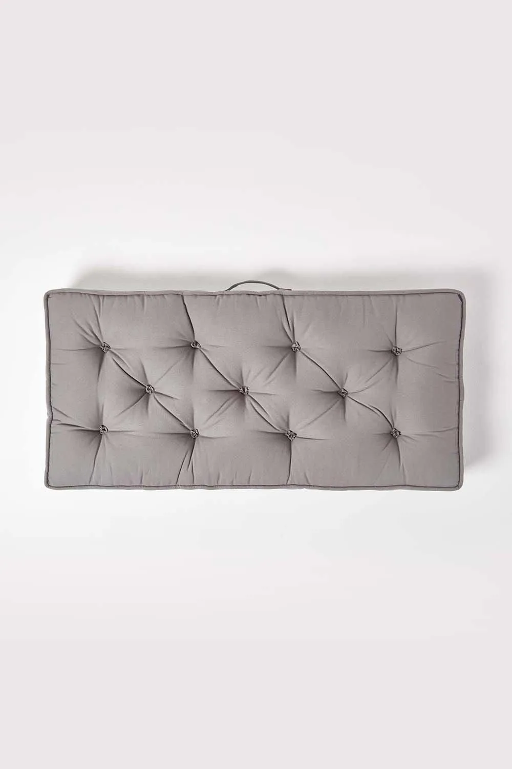 Homescapes Cotton 2 Seater Booster Cushion in Charcoal 3