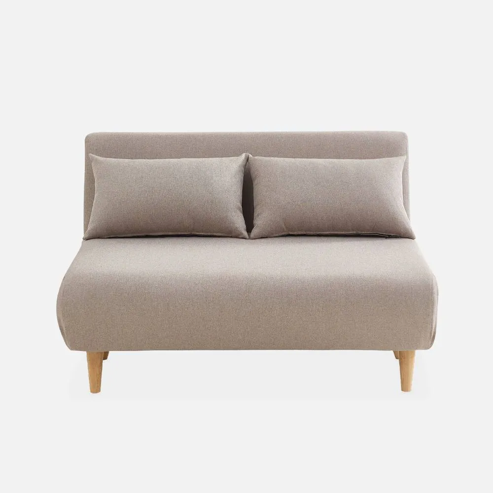 sweeek 2-seater Scandi-style Folding Sofa Bed in Beige 2