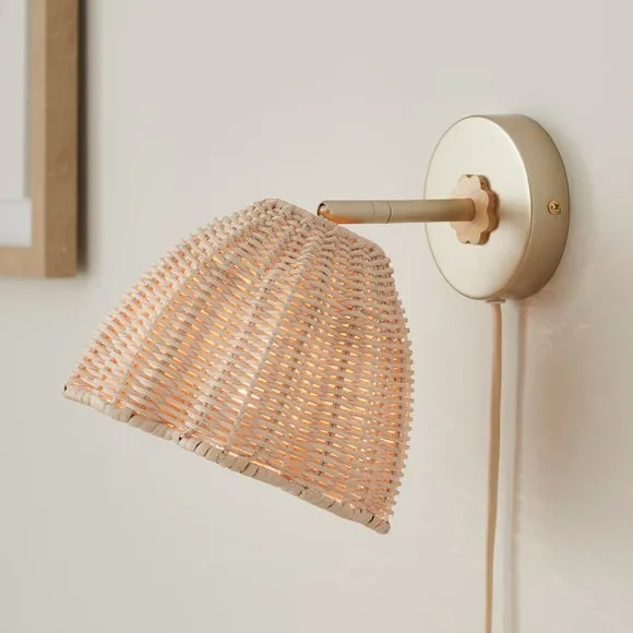 Amaria Scallop Adjustable Plug In Wall Light