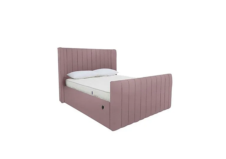 Eira High Foot End Electric Ottoman Bed Frame - Super King - Velvet Lilac