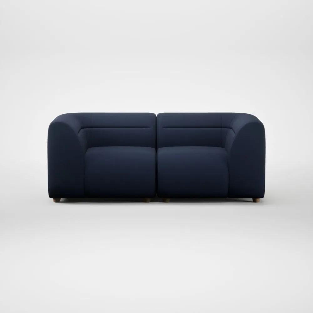 Heal's Lilli 2 Seater Sofa Smart Cotton Linen Indigo Natural Feet 2